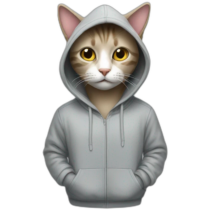Cat wearing hoodies  emoji