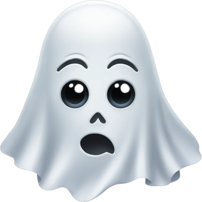 Ghost with mismatched googly eyes emoji
