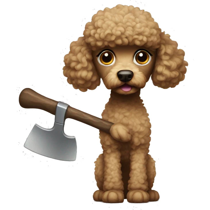 Poodle holding axe emoji