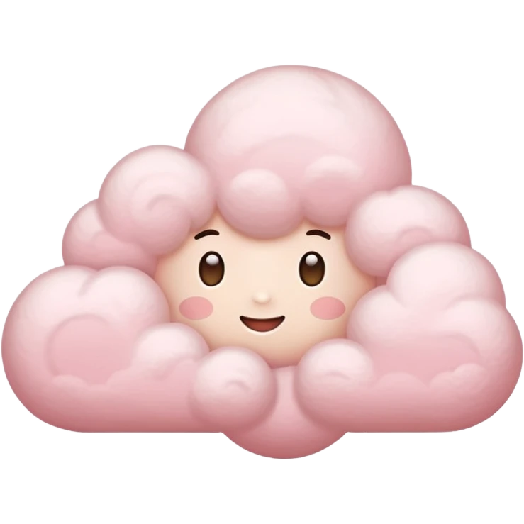 A soft pink cloud with gentle cotton-like fluff. emoji