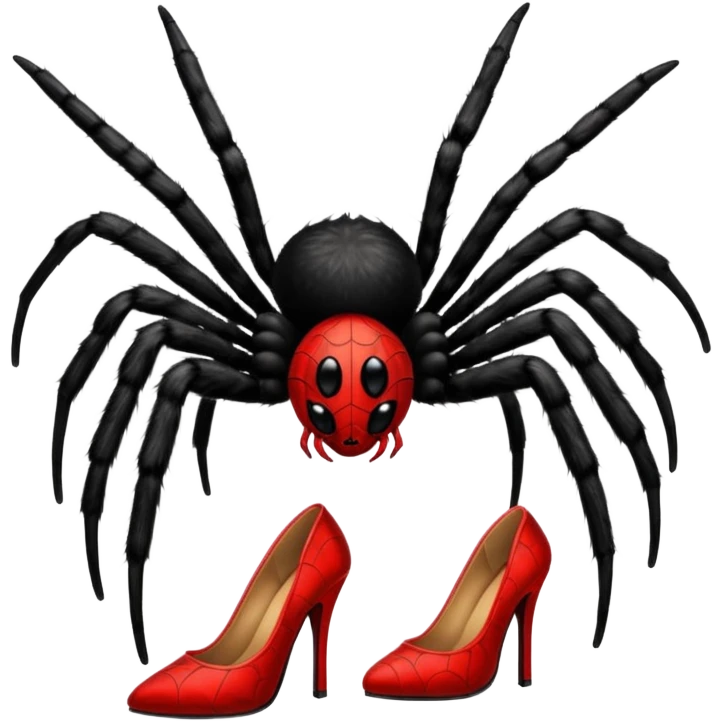 Spider with red high heels emoji