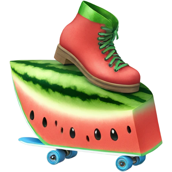 Watermelon on skates emoji