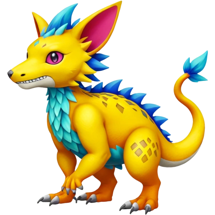 colorful Fakémon-Digimon-Fionbri-Trico-creature (full body) emoji