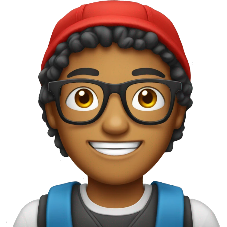 nepalese teen with glasses and red kfc hat emoji