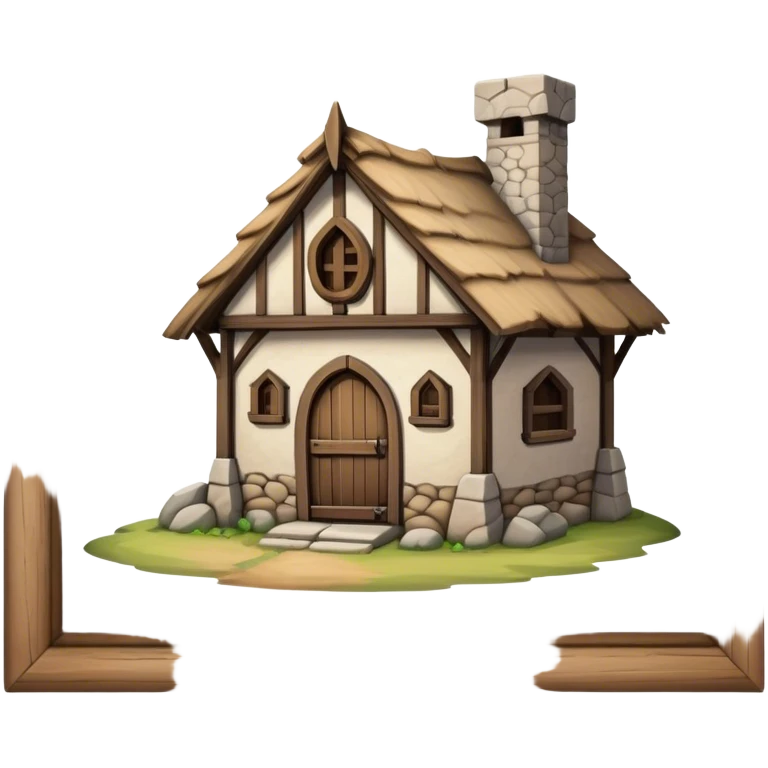 medieval low level old shack building emoji