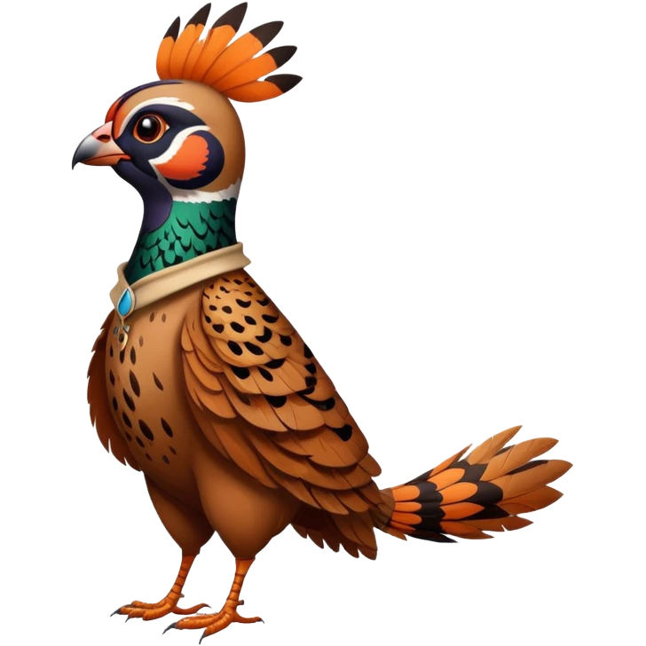 pheasant wearing a cat costume, standing pose emoji