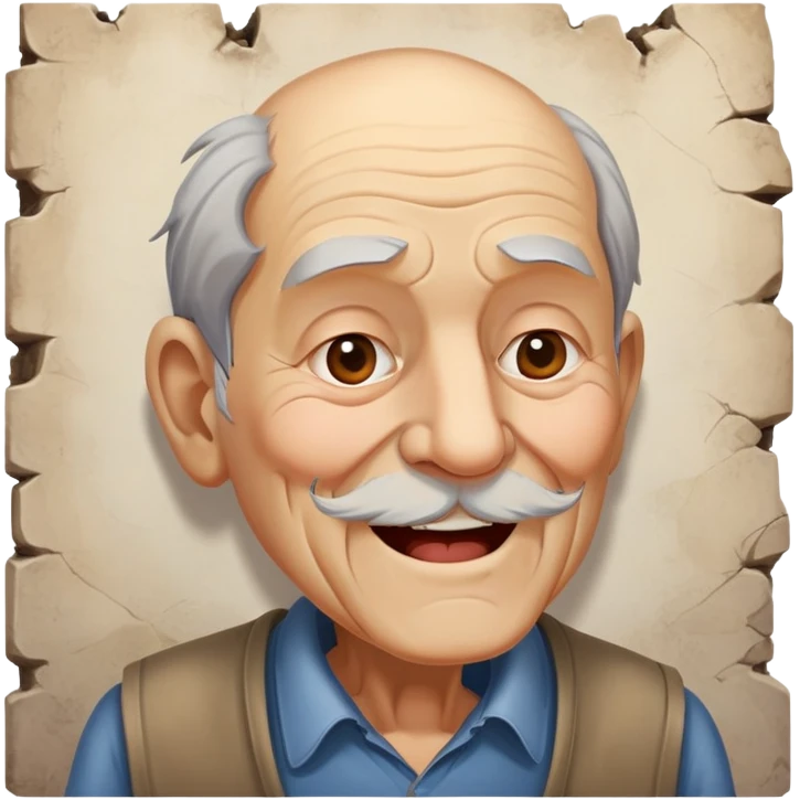 Old man panting a Wall emoji