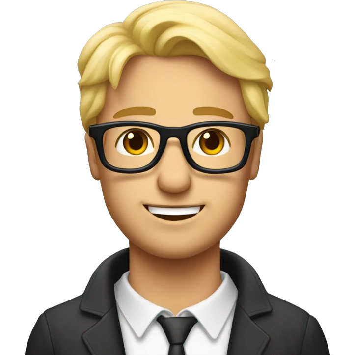 Un homme blond avec des lunettes promène son berger australien  emoji