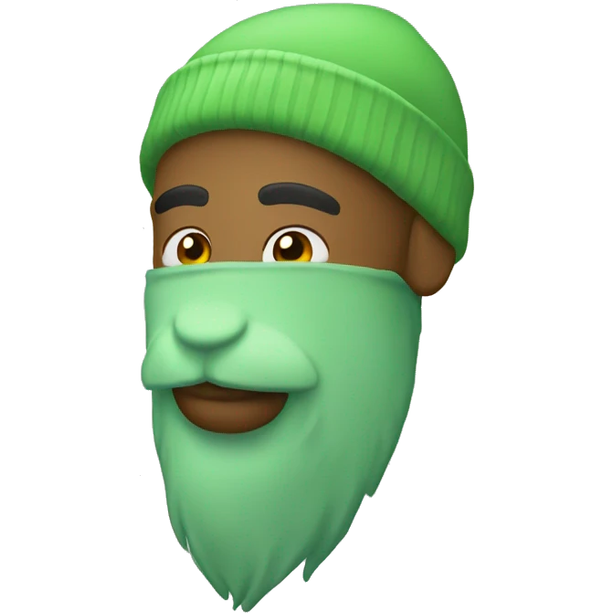 light green beanie without human emoji