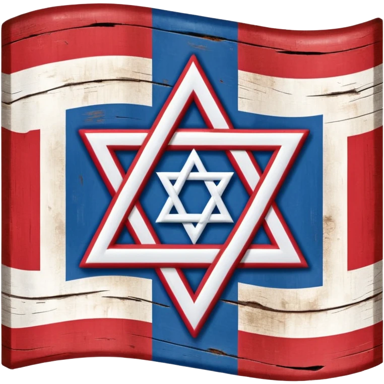 United States flag with a swastika symbol and star of david symbol on the flag emoji