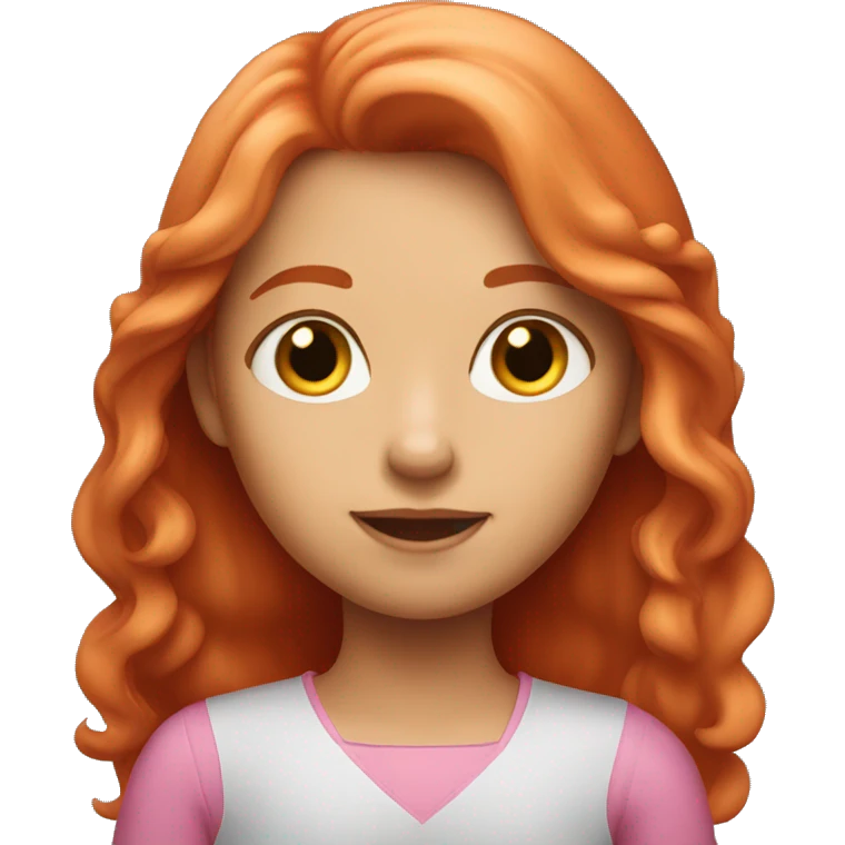 A red-haired girl with long hair in pink clothes emoji