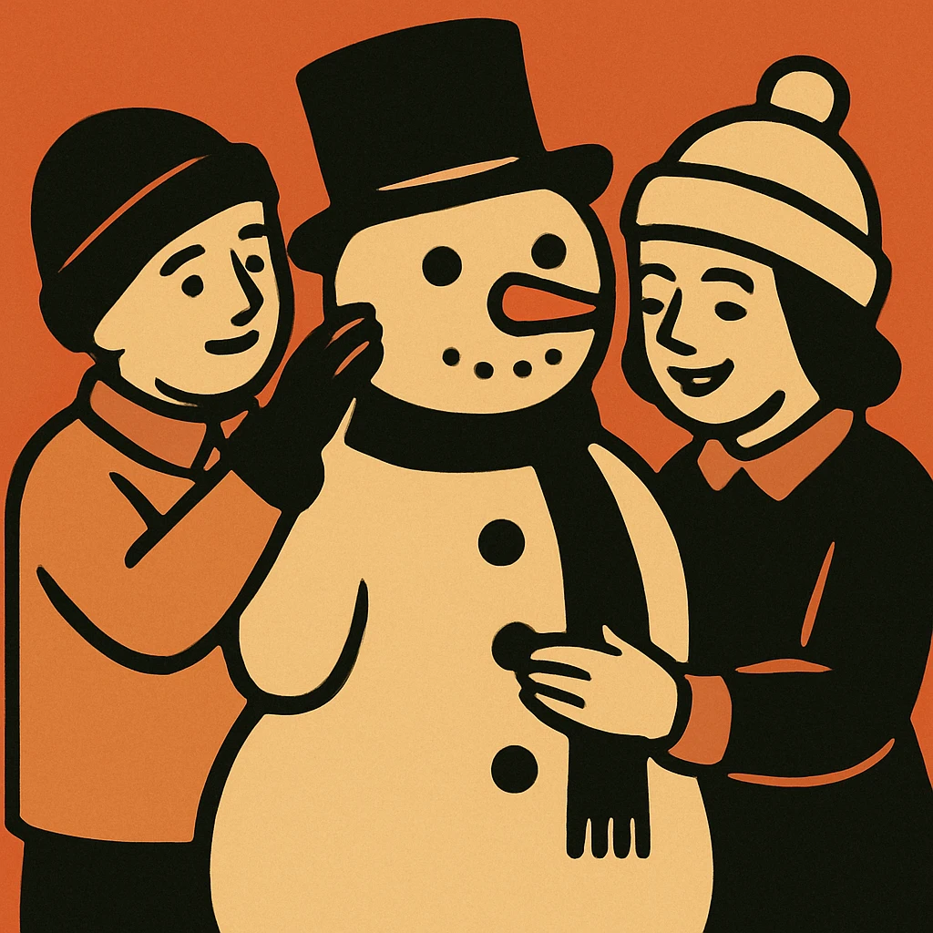people making a snowman emoji