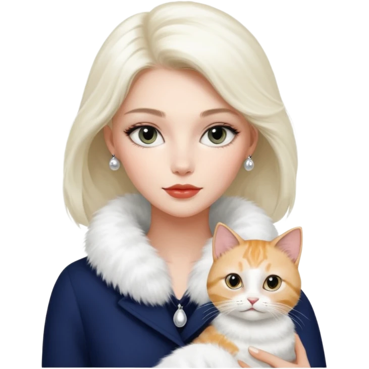 Dior model with pet cat emoji