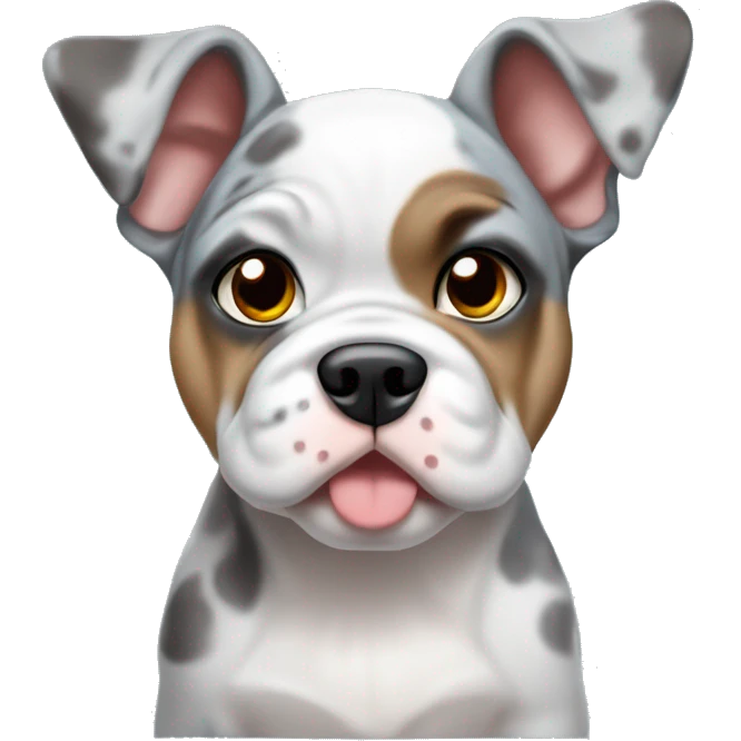 fawn-blue merle bulldog puppy emoji