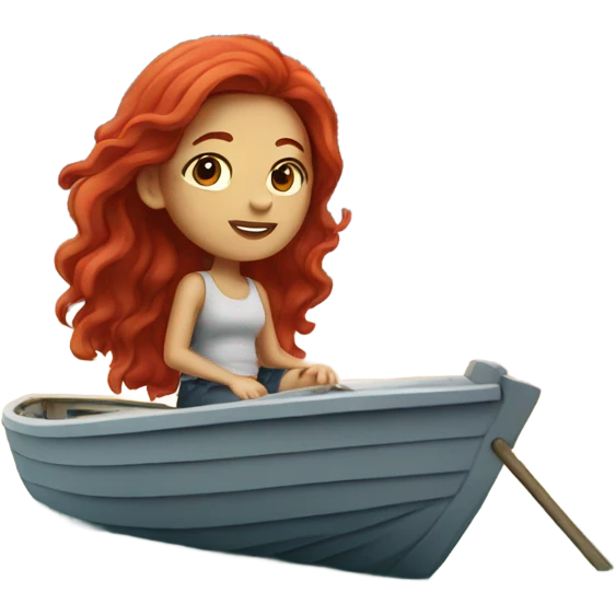 red hair girl on a boat emoji