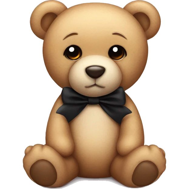 Cute teddy bear with black bow emoji