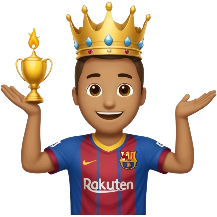 puedes hacer un emoji de la celebración de la corona de Lamine Yamal? emoji