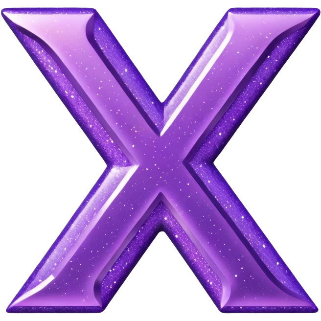 glitter purple letter X emoji