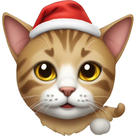 Cat with a Christmas hat emoji