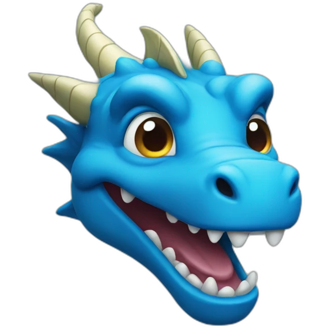 blue dragon smiling emoji