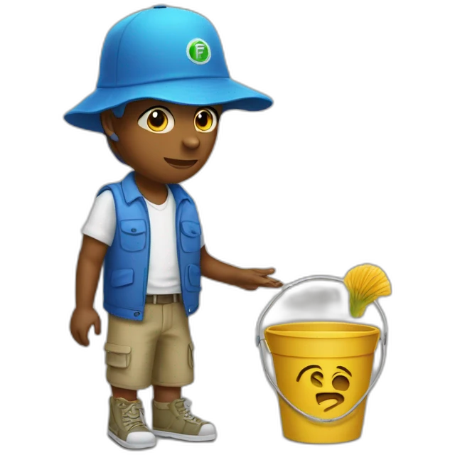 Peacok with bucket hat with the Word “FIE” emoji
