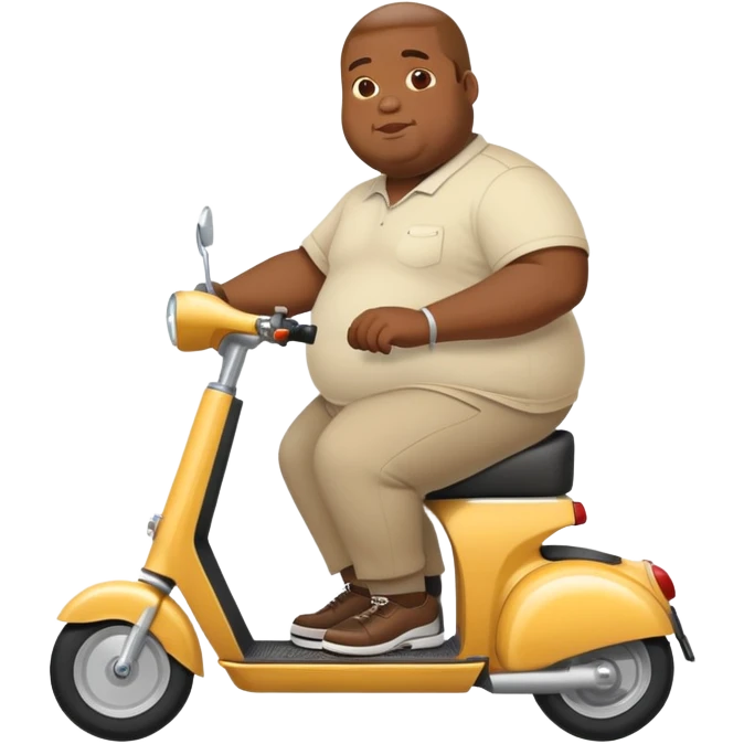 fat black man on motorized scooter  emoji