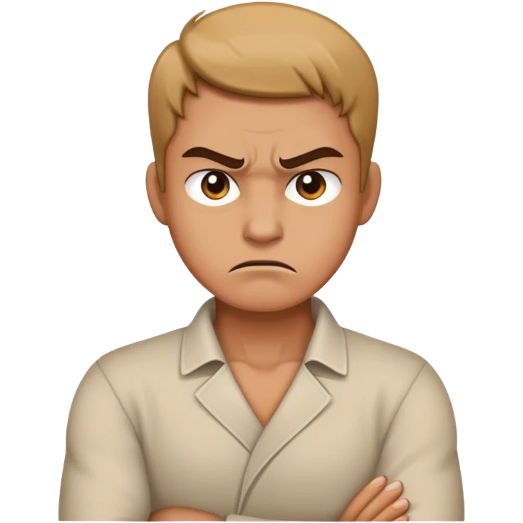 Angry person with hand crossed on neck emoji