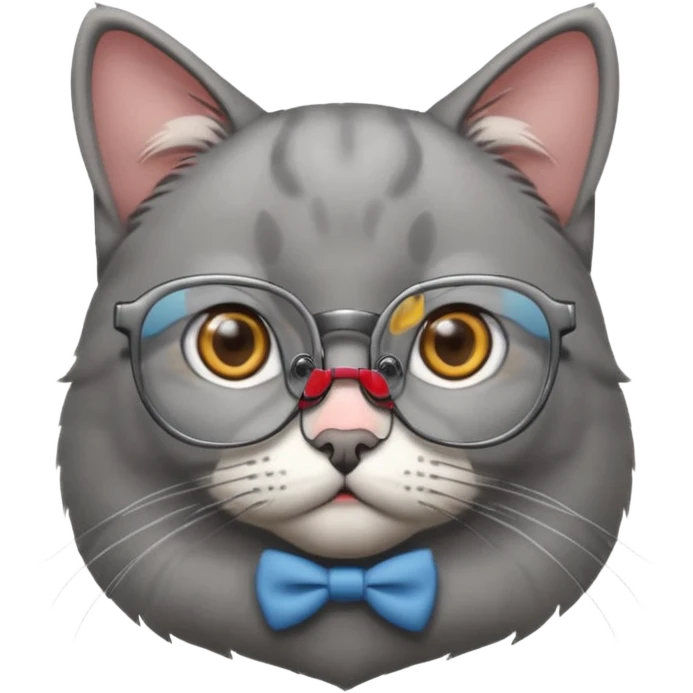 teacher cat tech smart appearance gray cat emoji