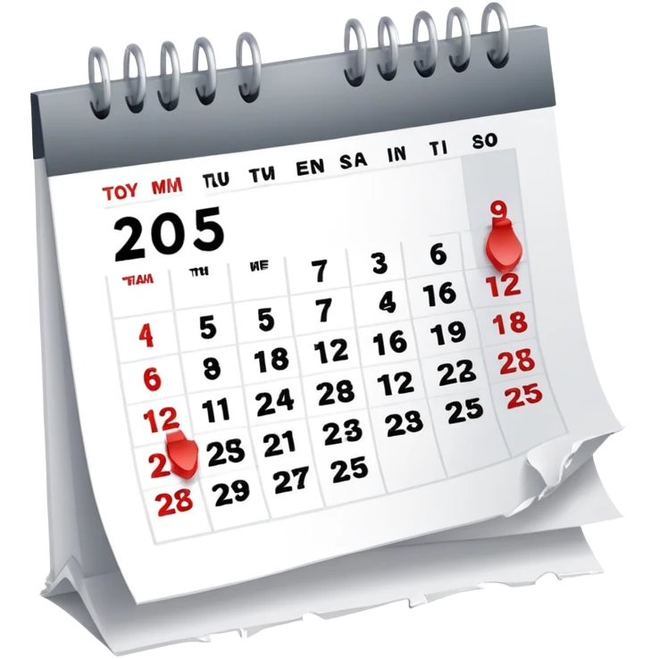 tear calendar with 2025 written on it emoji