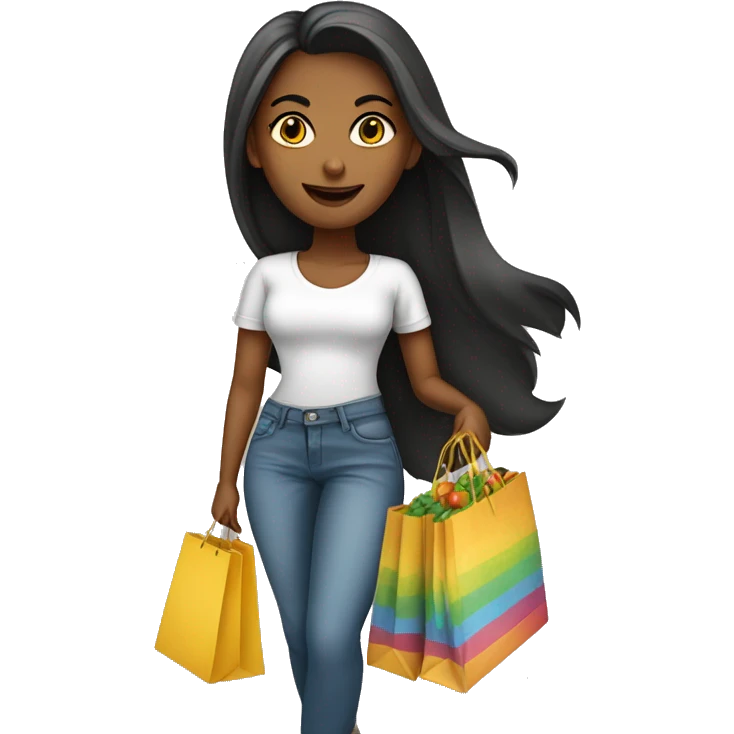 mulher loira com sacolas de compras emoji