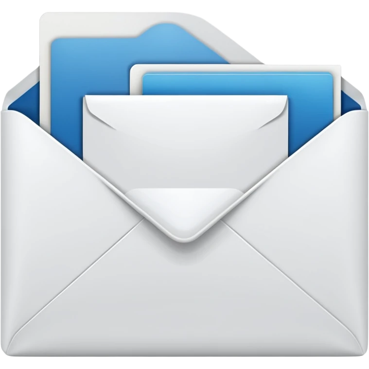 transparent white folder with a envelope with name Henry Ballester emoji