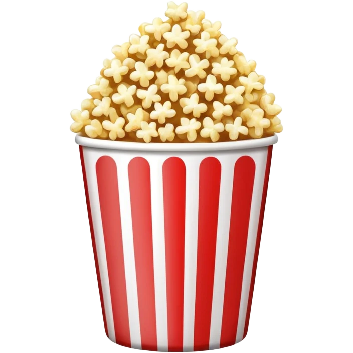 Popcorn in a striped cup and TV  emoji