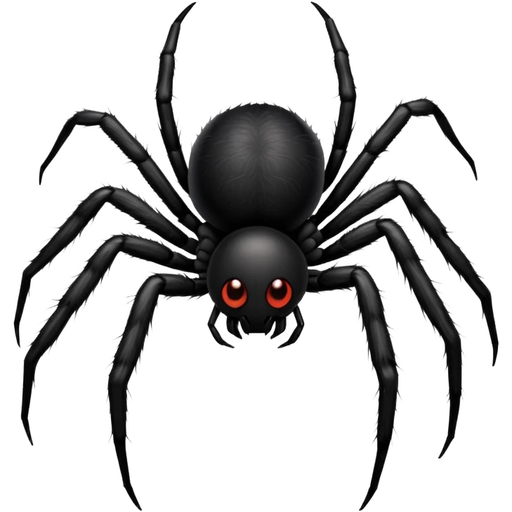 creepy black spider with eight legs emoji