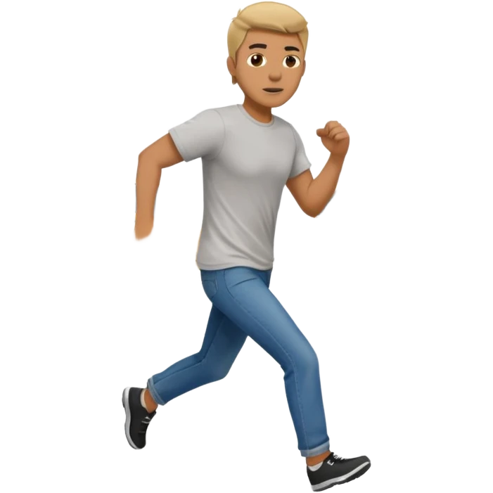 Guy running into traffic emoji