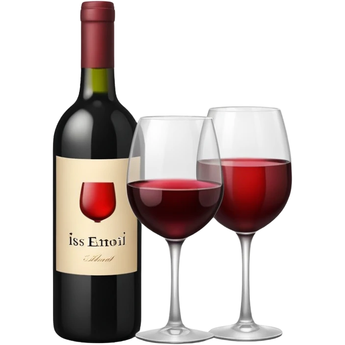 bottle of wine and glass black emoji