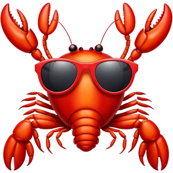 Crawfish with sunglasses  emoji