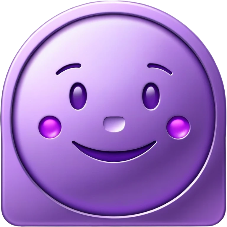 Purple token or coin with a capital letter T and a smiling face emoji