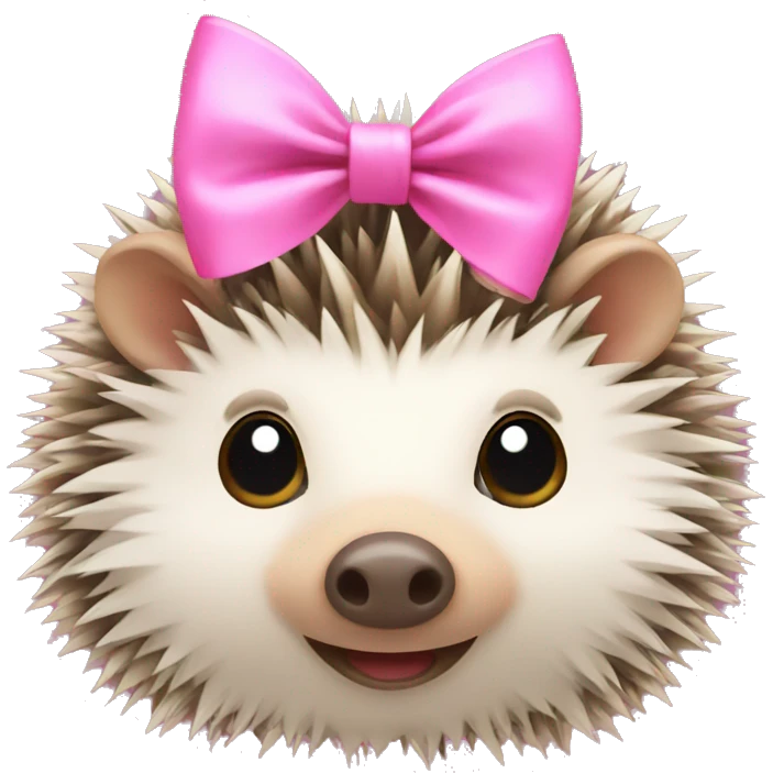 hedgehog with a pink bow emoji
