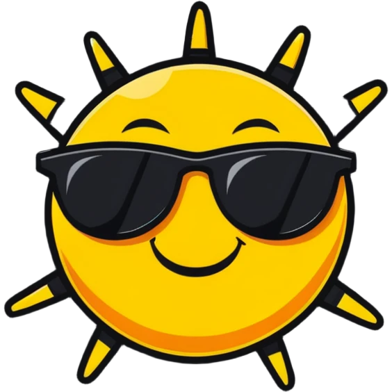 smiling sun with sunglasses emoji