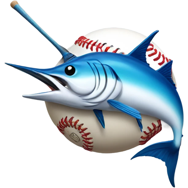Marlin eating a baseball emoji