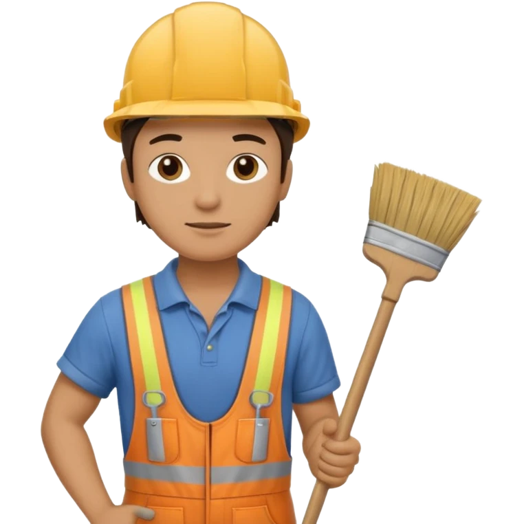 builder and sweeper emoji