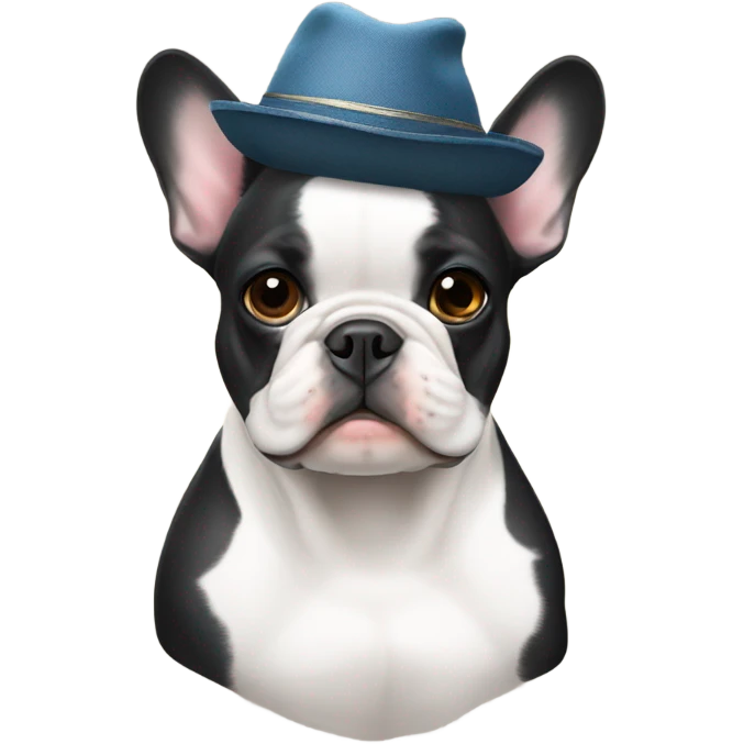 French bulldog with a hat emoji
