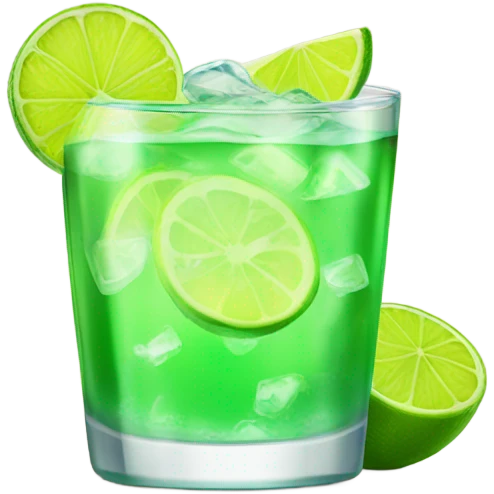 Tequila soda with a lime emoji