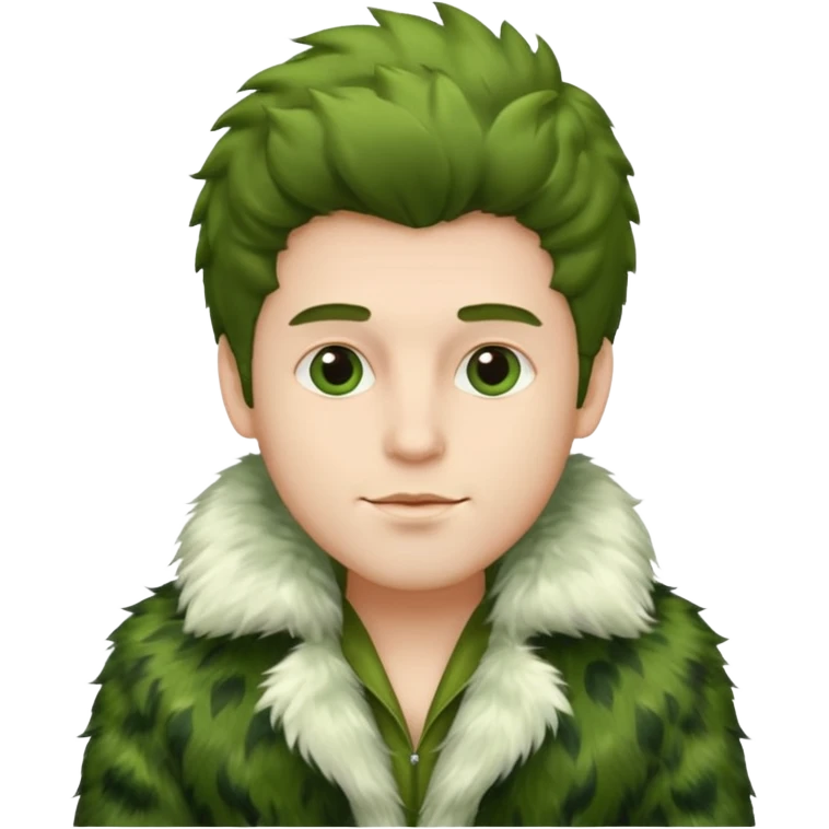 male in green fur coat  emoji