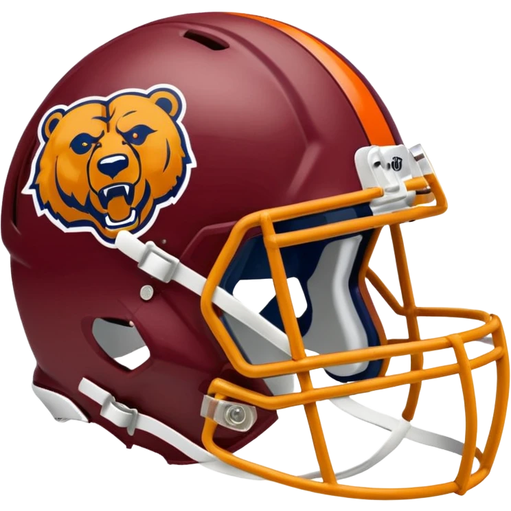 The Washington commanders football helmet and the Chicago Bears football helmet facing each other emoji