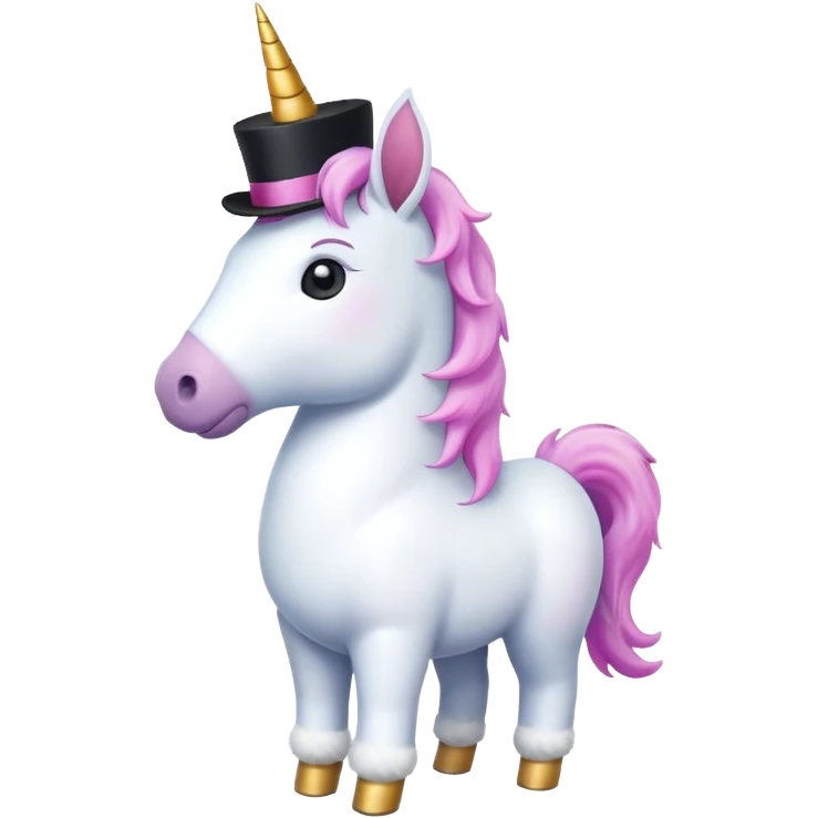 Unicorn with a top hot  emoji