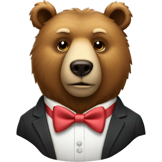 Bear wearing a bow tie  emoji