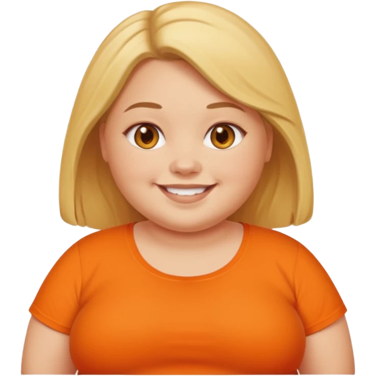 fat girl with orange shirt emoji