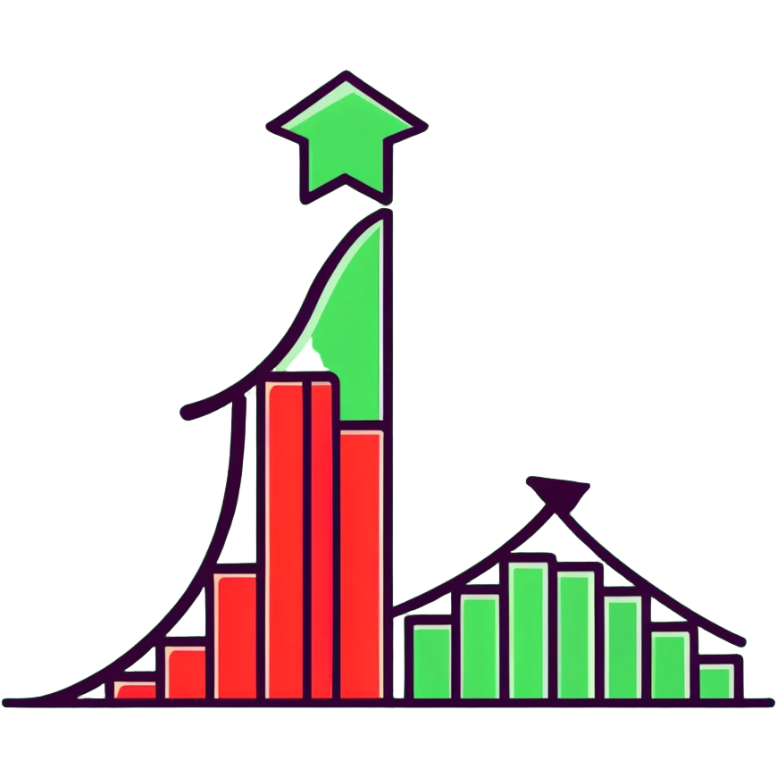 Positive growth chart with green upward trend emoji