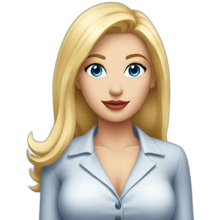 Sexy secretary with blue eyes and blond hair emoji